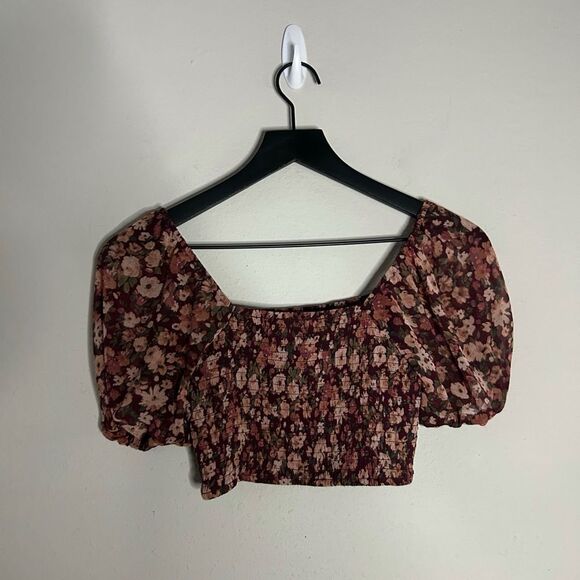 Altar’d State Floral Puff Sleeve Crop Top Skirt Set - Picture 4 of 16